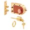 Prime-Line Bronze Deadlock, 666A Keyed Alike, Single Cylinder, Angle Strike, Brass, Keyed Alike (Single Pack) SE 15726 - alternate 1